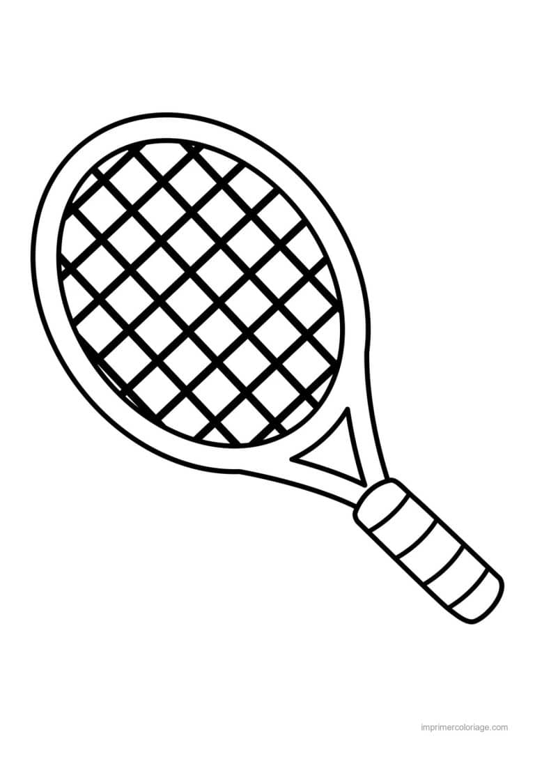 coloriage tennis raquette de tennis - dessin gratuit &agrave; imprimer