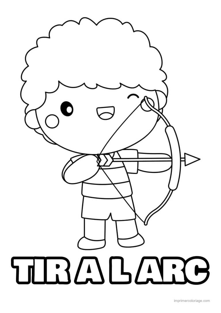 coloriage tir a l arc garcon archer - dessin gratuit &agrave; imprimer