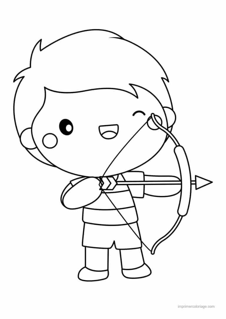 coloriage tir a l arc garcon archer arc - dessin gratuit &agrave; imprimer