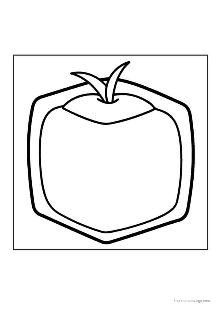 coloriage tomate tomate au trait simple - dessin gratuit &agrave; imprimer