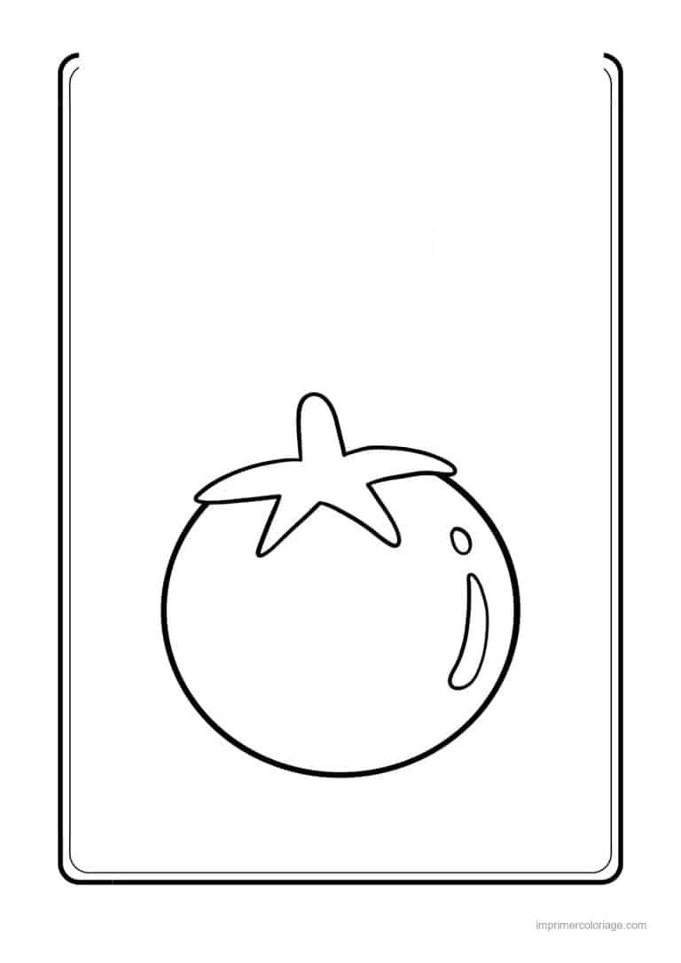 coloriage tomate tomate et son calice 2 - dessin gratuit &agrave; imprimer