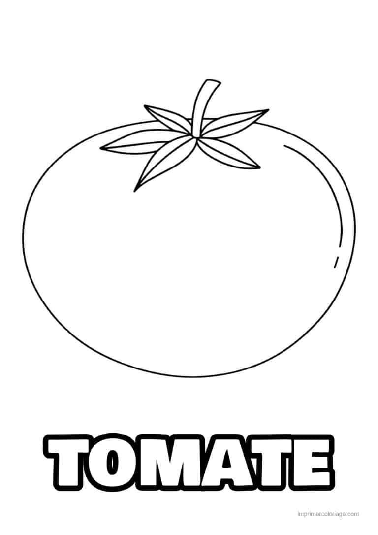 coloriage tomate tomate et son calice etoile - dessin gratuit &agrave; imprimer