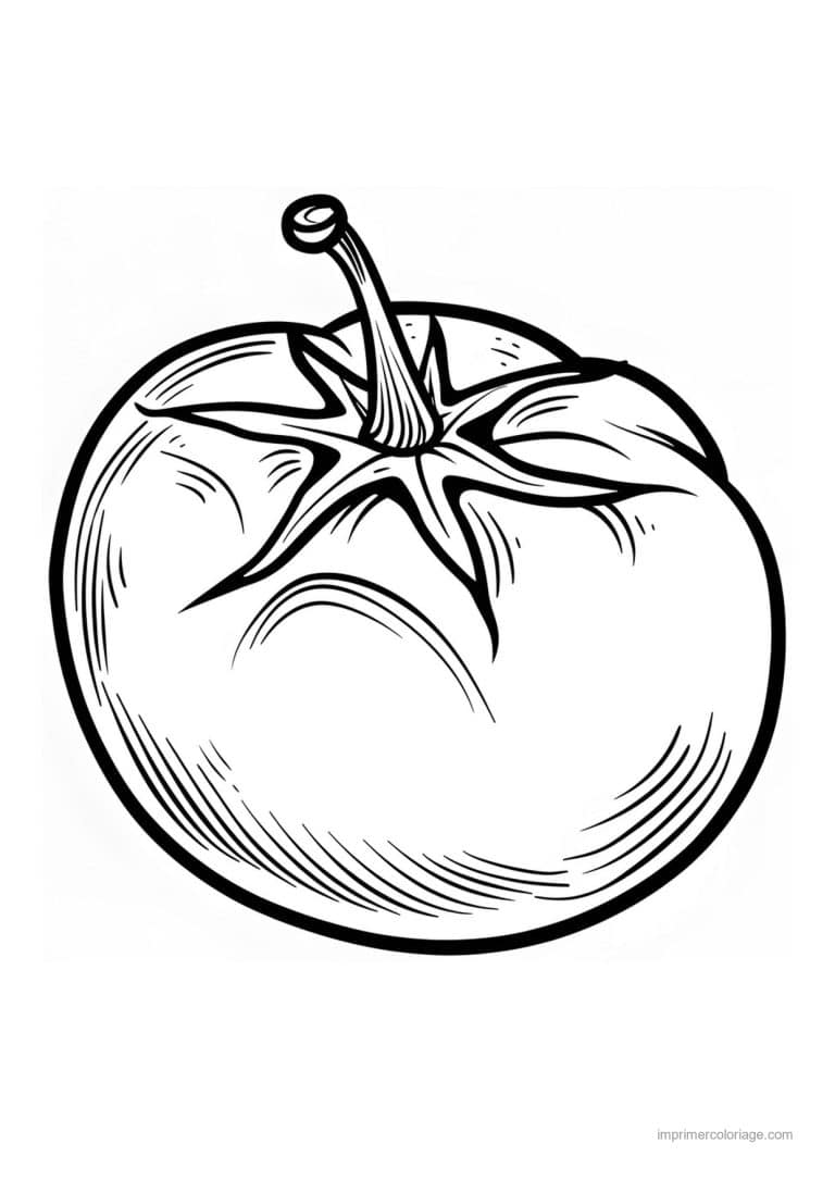 coloriage tomate tomate gravee 122 - dessin gratuit &agrave; imprimer