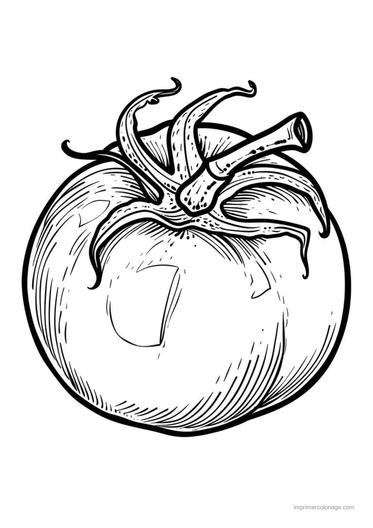 coloriage tomate tomate gravee 159 - dessin gratuit &agrave; imprimer