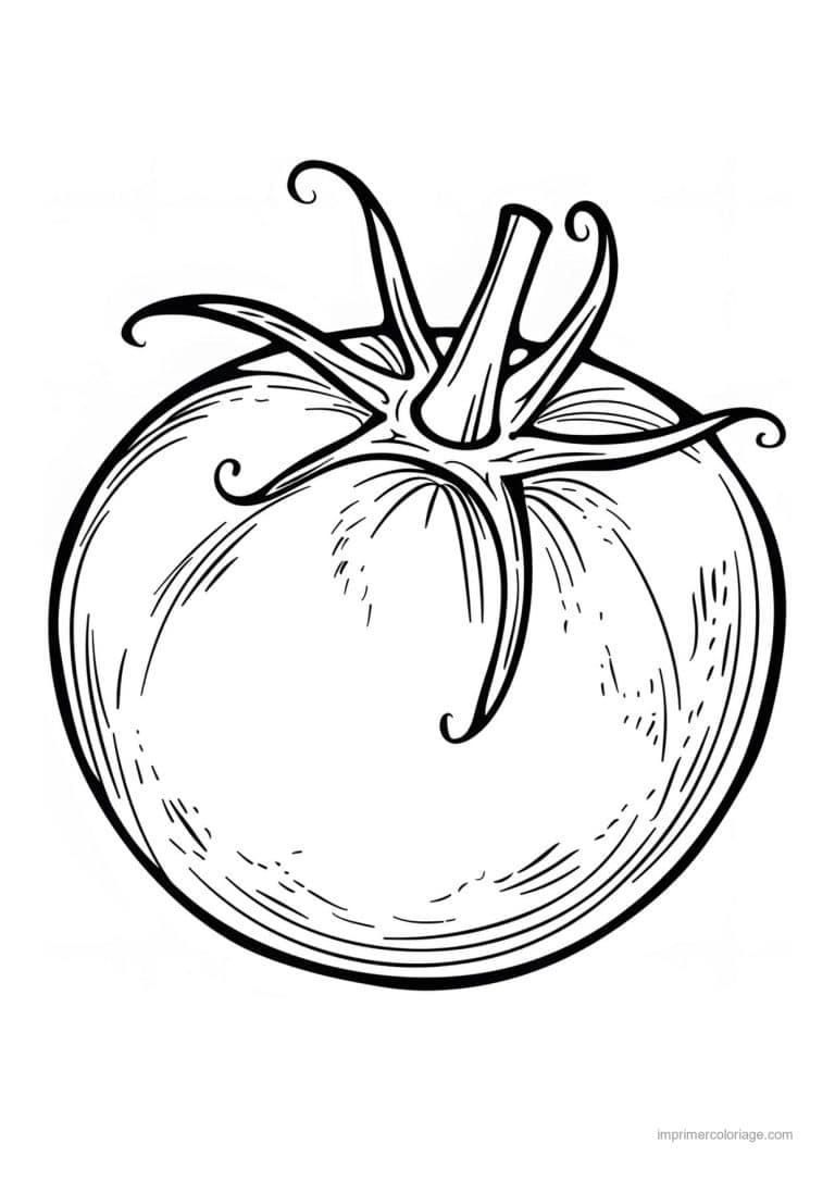 coloriage tomate tomate gravee 46 - dessin gratuit &agrave; imprimer
