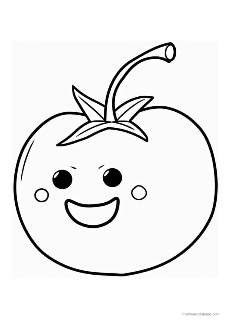 coloriage tomate tomate kawaii 128 - dessin gratuit &agrave; imprimer