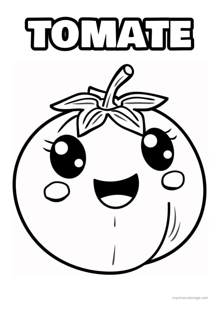 coloriage tomate tomate kawaii 191 - dessin gratuit &agrave; imprimer