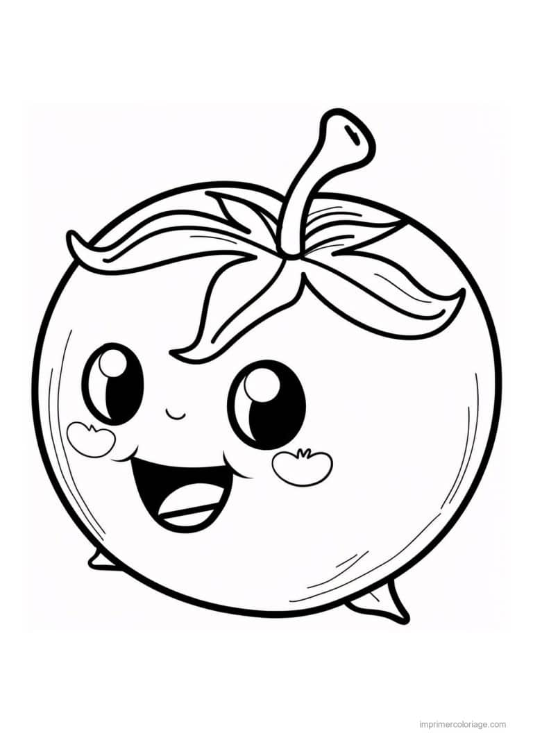 coloriage tomate tomate kawaii 217 - dessin gratuit &agrave; imprimer