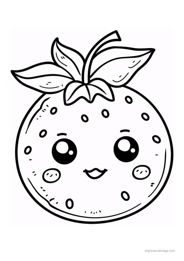 coloriage tomate tomate kawaii tachetee - dessin gratuit &agrave; imprimer