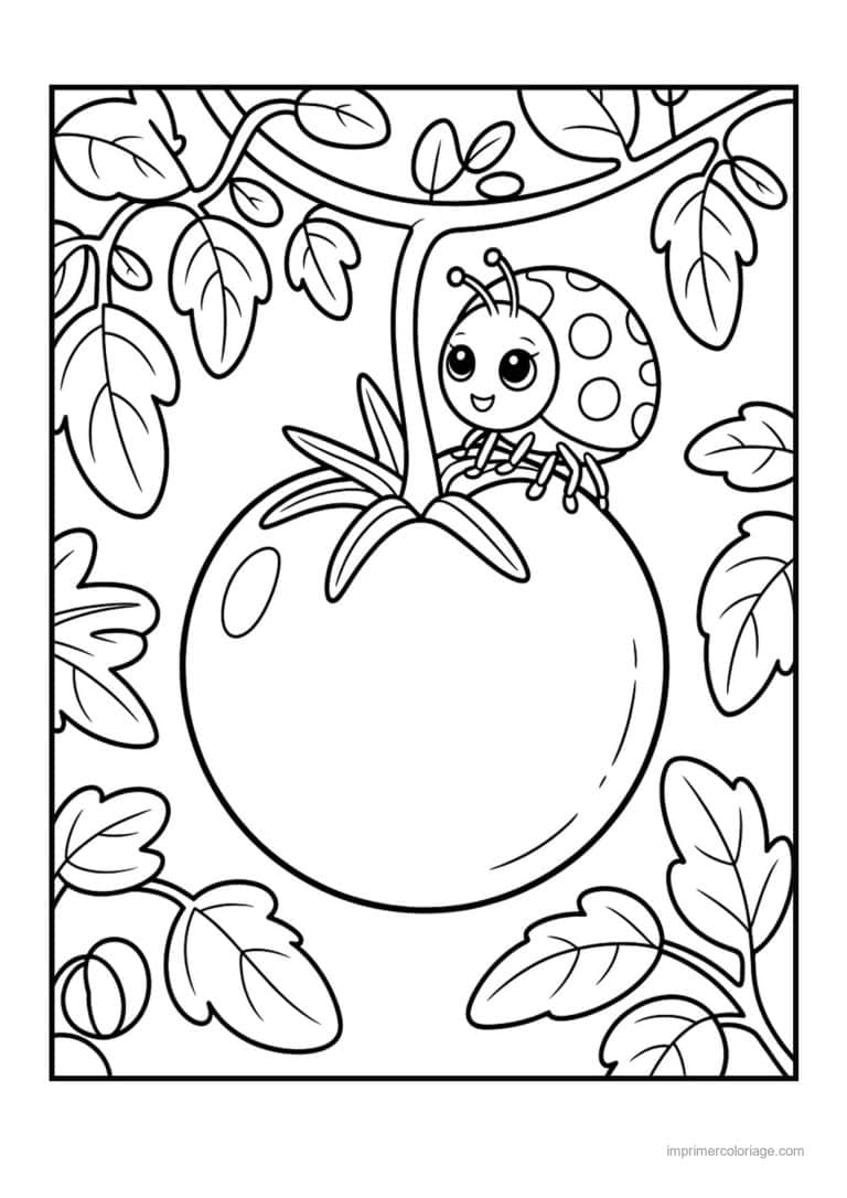 coloriage tomate tomate sur sa branche - dessin gratuit &agrave; imprimer