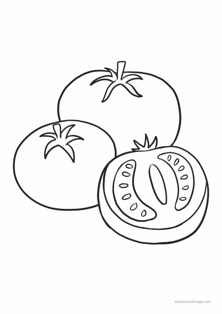 coloriage tomate tomates entiere et coupee - dessin gratuit &agrave; imprimer