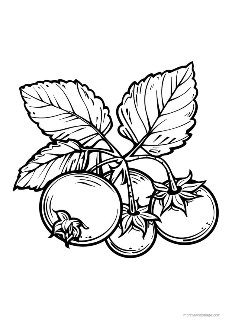 coloriage tomate tomates sur la branche 29 - dessin gratuit &agrave; imprimer