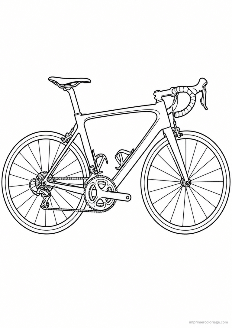 coloriage velo carbone course leger - dessin gratuit &agrave; imprimer