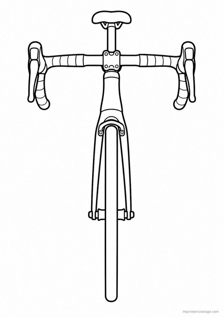 coloriage velo route face guidon - dessin gratuit &agrave; imprimer