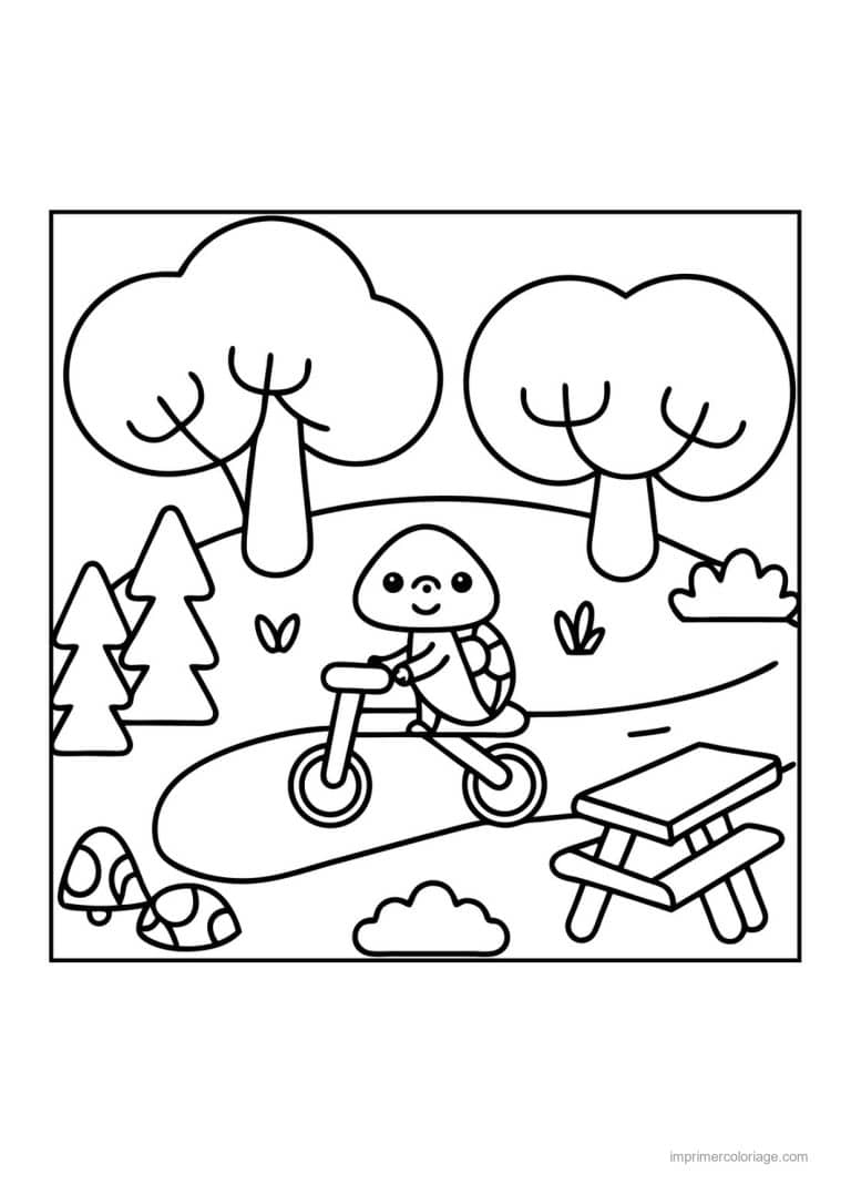 coloriage velo tortue draisienne - dessin gratuit &agrave; imprimer