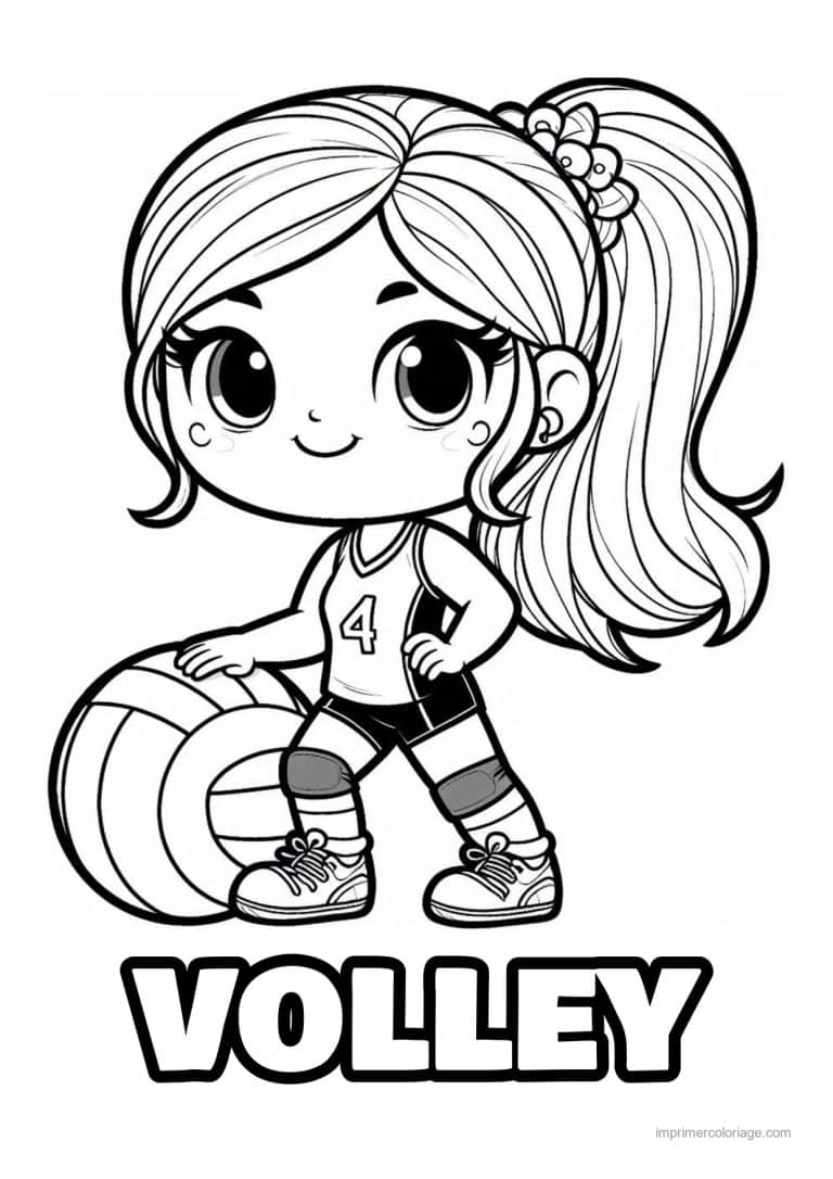 coloriage volley fille volley - dessin gratuit &agrave; imprimer
