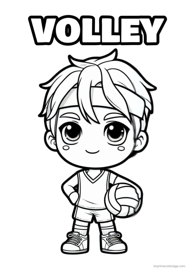 coloriage volley garcon ballon volley - dessin gratuit &agrave; imprimer