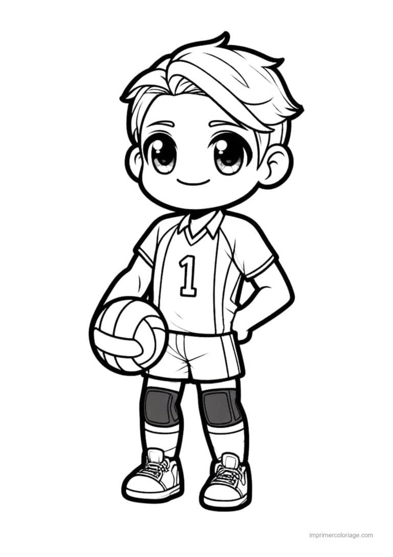 coloriage volley garcon volley maillot - dessin gratuit &agrave; imprimer