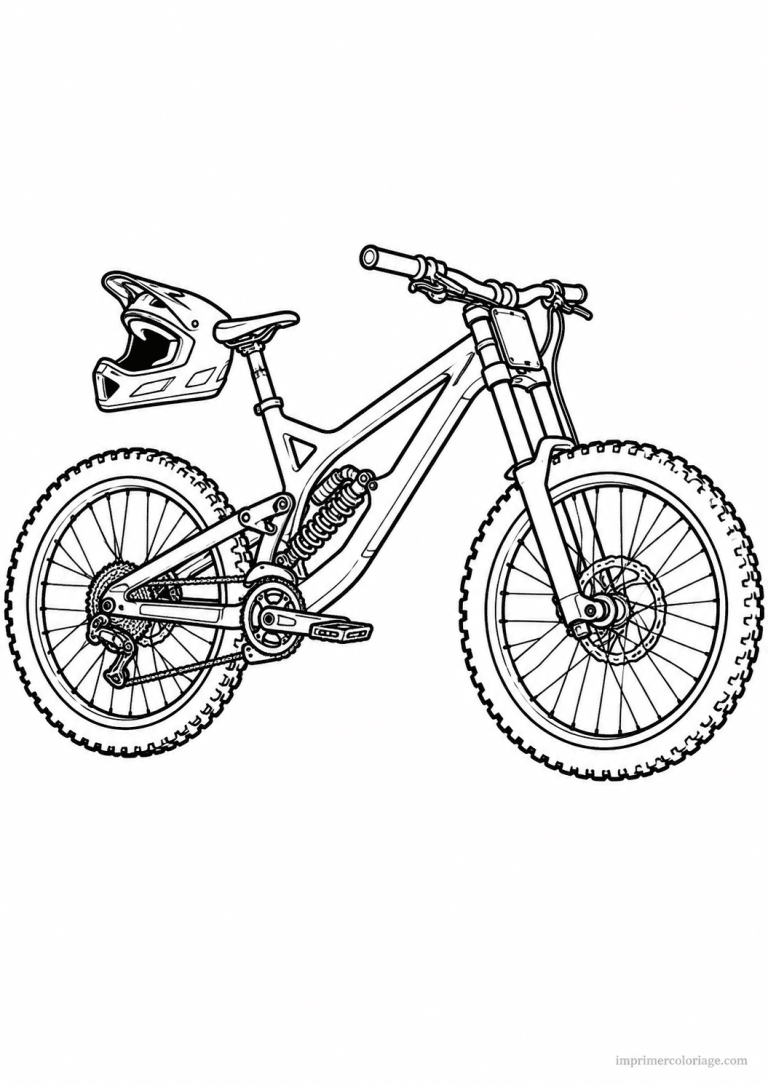 coloriage vtt descente dh suspendu - dessin gratuit &agrave; imprimer