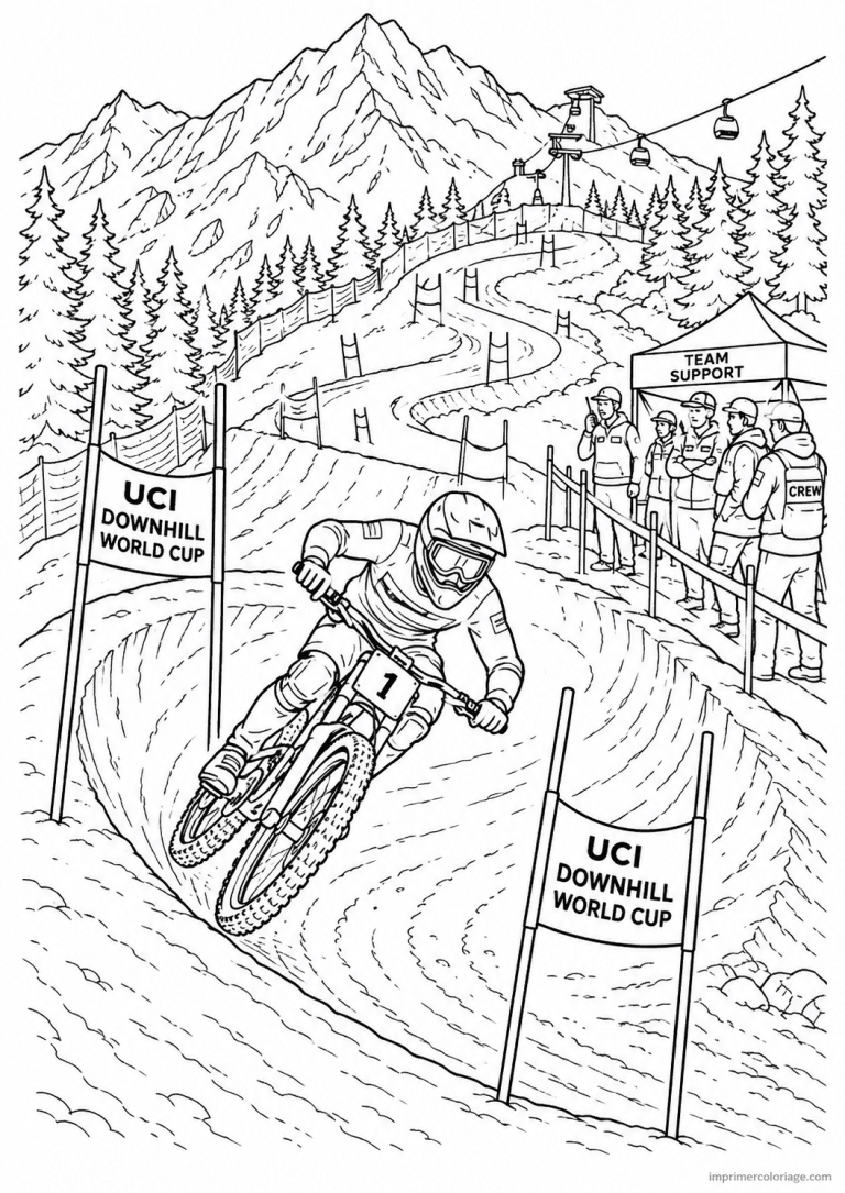 coloriage vtt dh coupe monde portes - dessin gratuit &agrave; imprimer