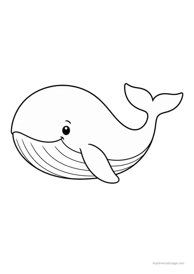 coloriage baleine grande souriante 2 - dessin gratuit &agrave; imprimer