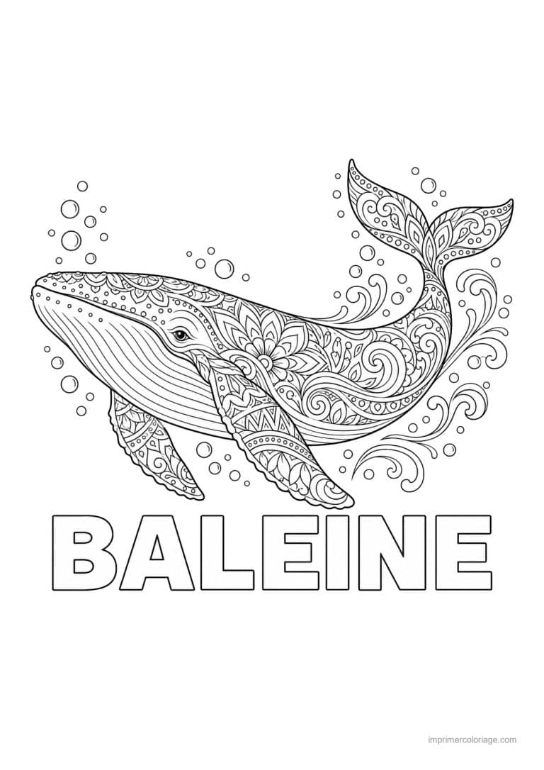 coloriage baleine mandala motifs marins - dessin gratuit &agrave; imprimer