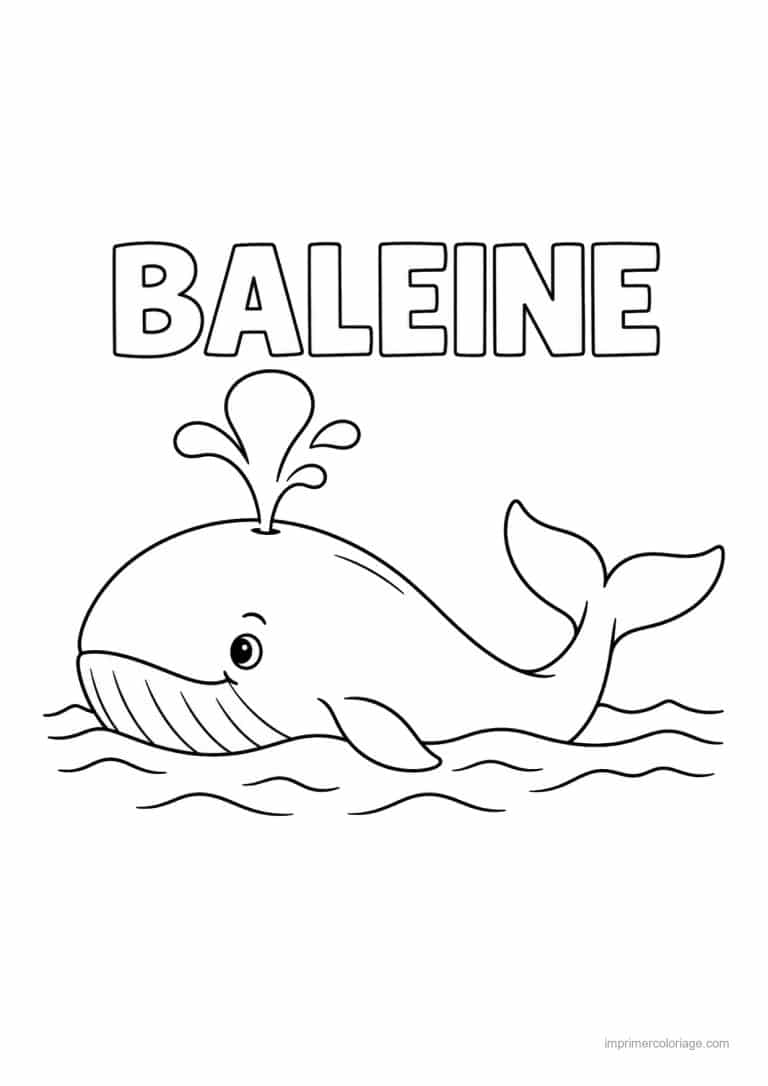 coloriage baleine repos surface - dessin gratuit &agrave; imprimer
