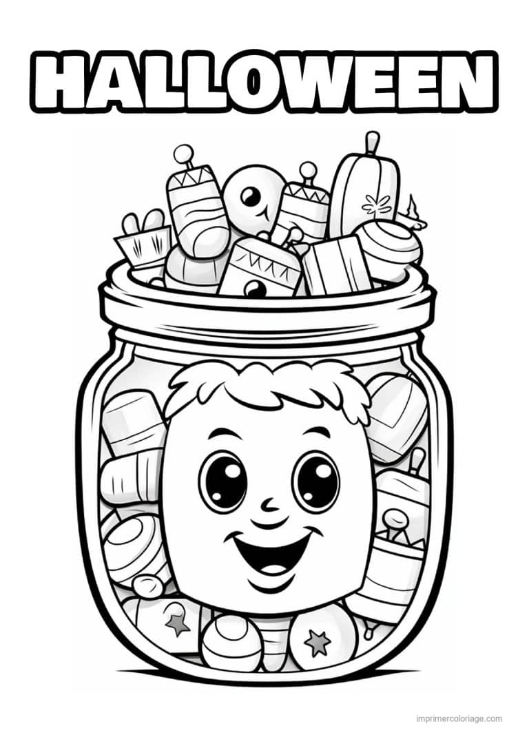 coloriage bonbon halloween 31 - dessin gratuit &agrave; imprimer