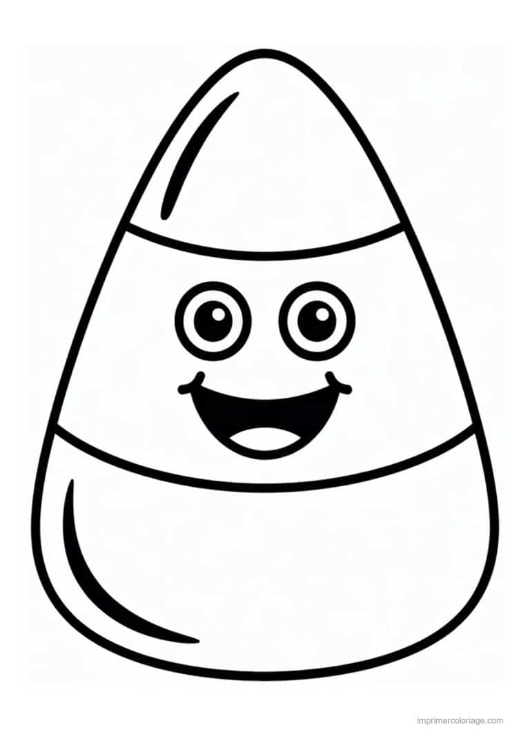 coloriage bonbon halloween bonbon de mais - dessin gratuit &agrave; imprimer