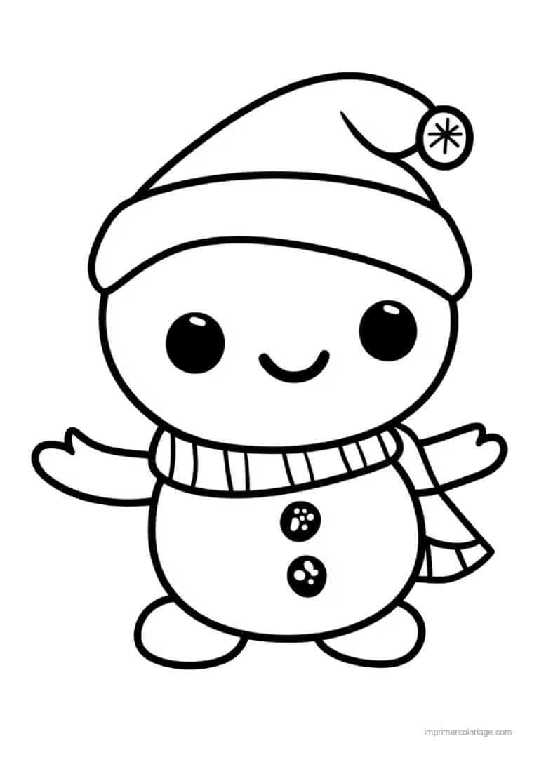 coloriage bonhomme de neige bonhomme neige bonnet echarpe - dessin gratuit &agrave; imprimer