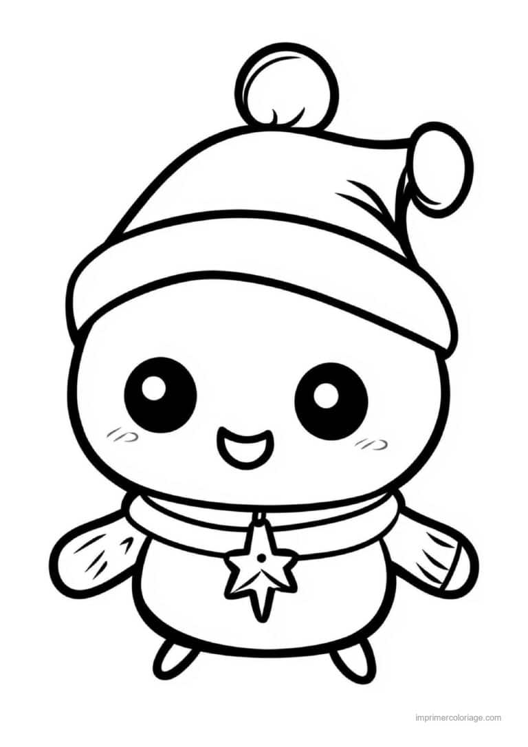 coloriage bonhomme de neige bonhomme neige bonnet etoile - dessin gratuit &agrave; imprimer
