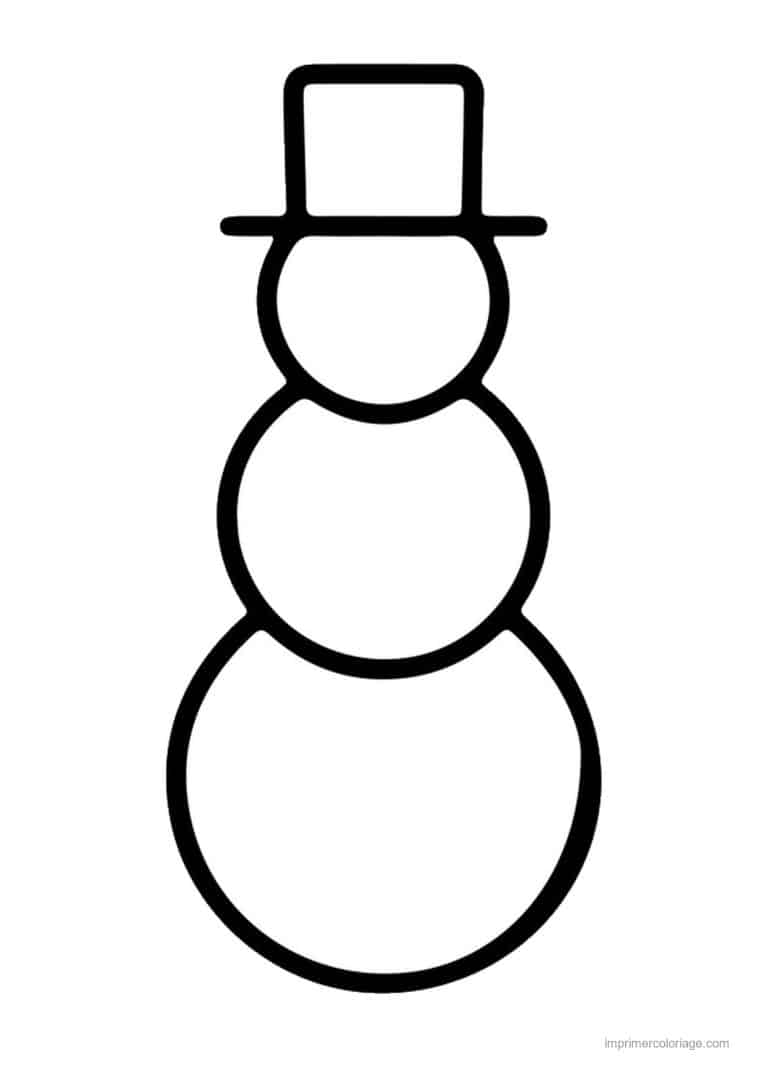 coloriage bonhomme de neige bonhomme neige chapeau haut - dessin gratuit &agrave; imprimer