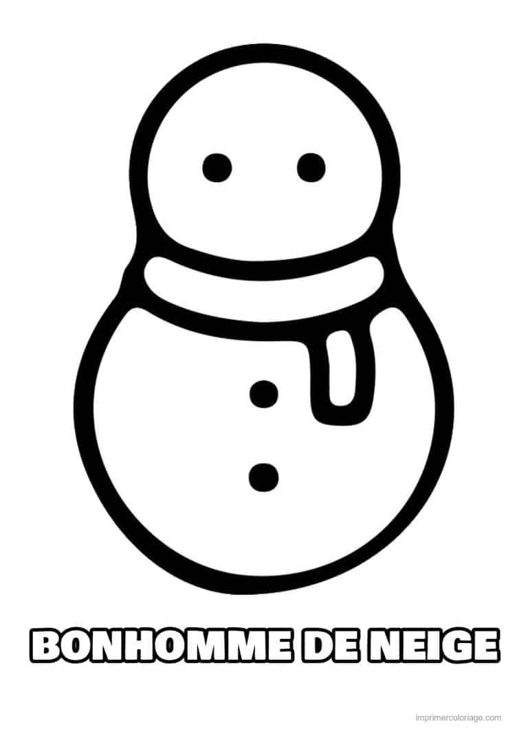coloriage bonhomme de neige bonhomme neige echarpe - dessin gratuit &agrave; imprimer