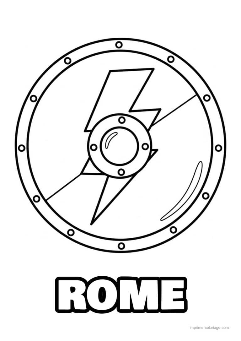 coloriage bouclier eclair - dessin gratuit &agrave; imprimer
