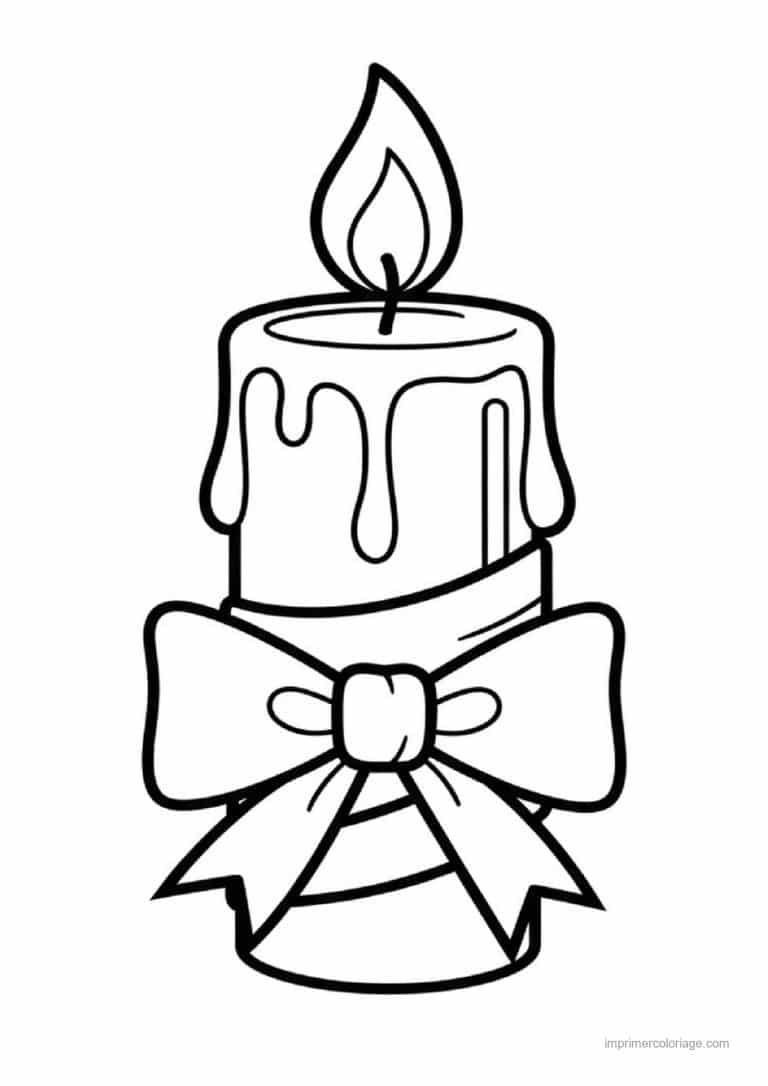 coloriage bougie bougie coulante noeud - dessin gratuit &agrave; imprimer