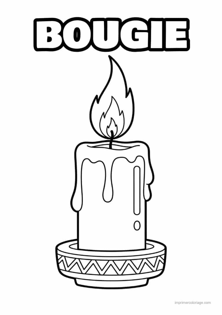 coloriage bougie bougie coulante socle decore - dessin gratuit &agrave; imprimer