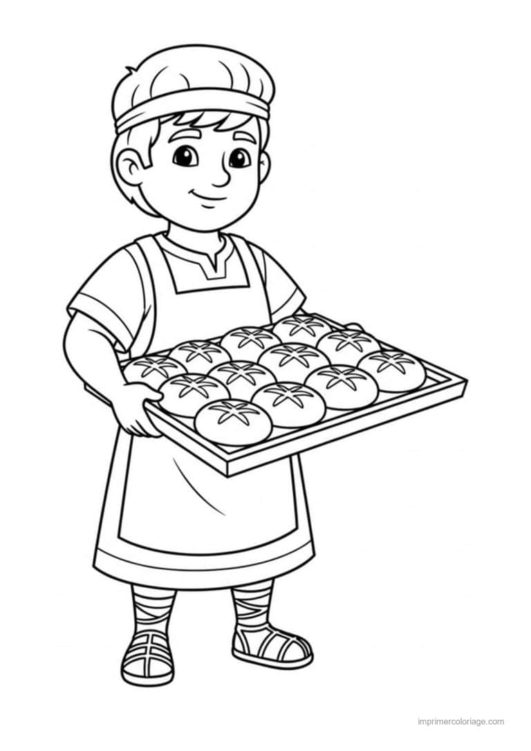 coloriage boulanger romain - dessin gratuit &agrave; imprimer