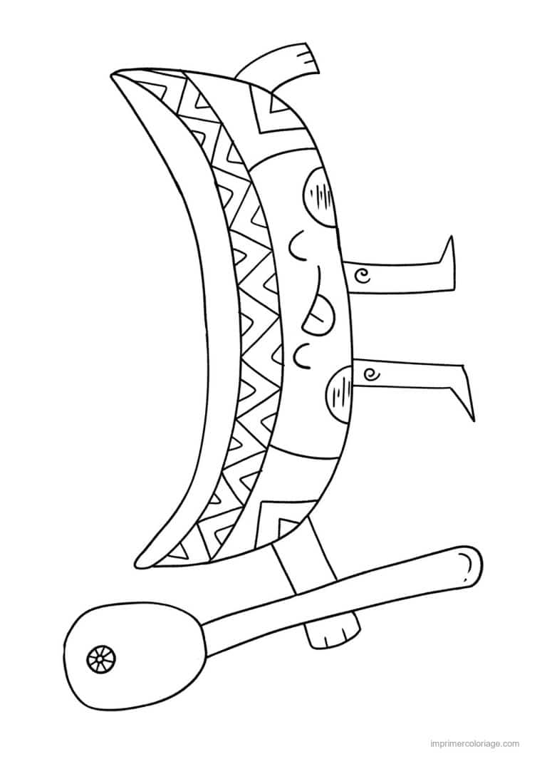 coloriage canoe et pagaie - dessin gratuit &agrave; imprimer