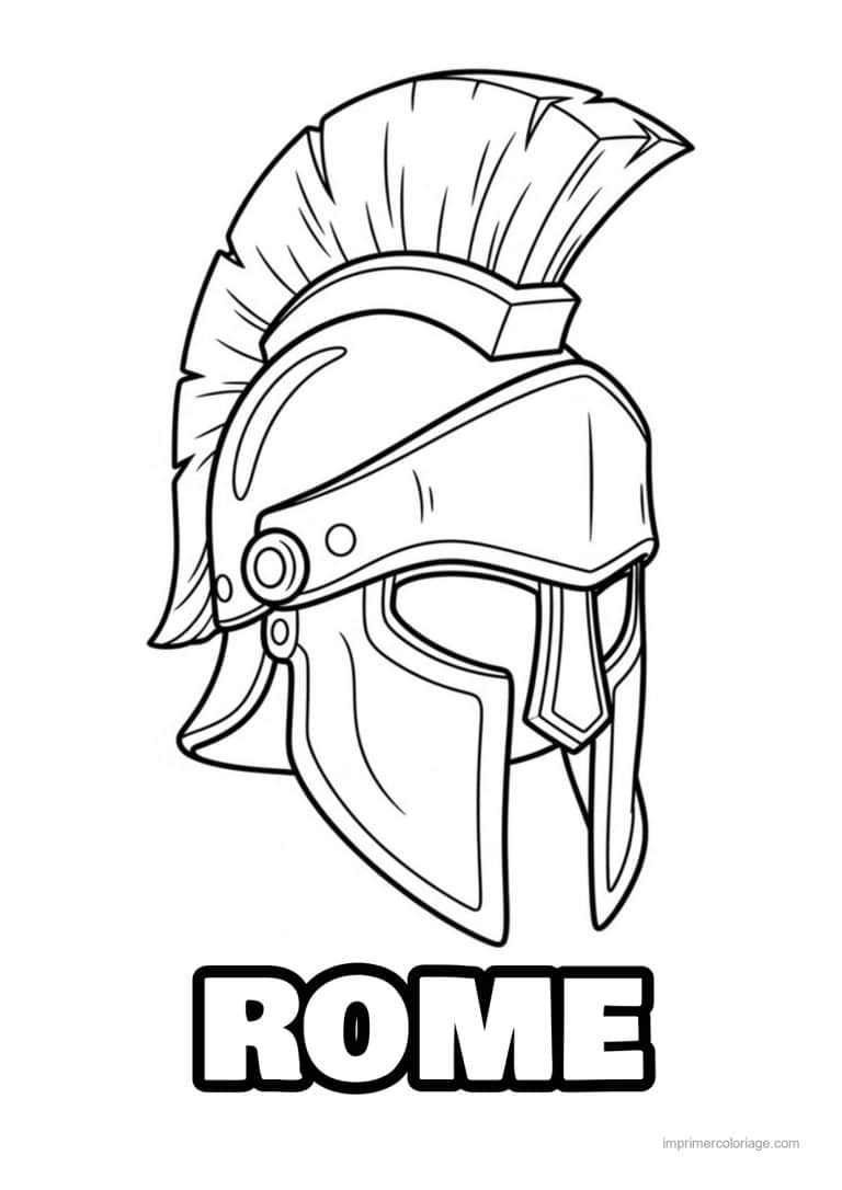 coloriage casque romain - dessin gratuit &agrave; imprimer