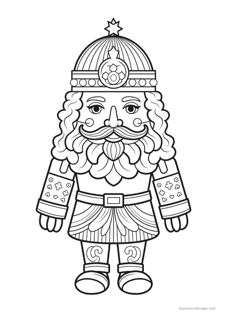 coloriage casse noisette barbe frisee a motifs - dessin gratuit &agrave; imprimer
