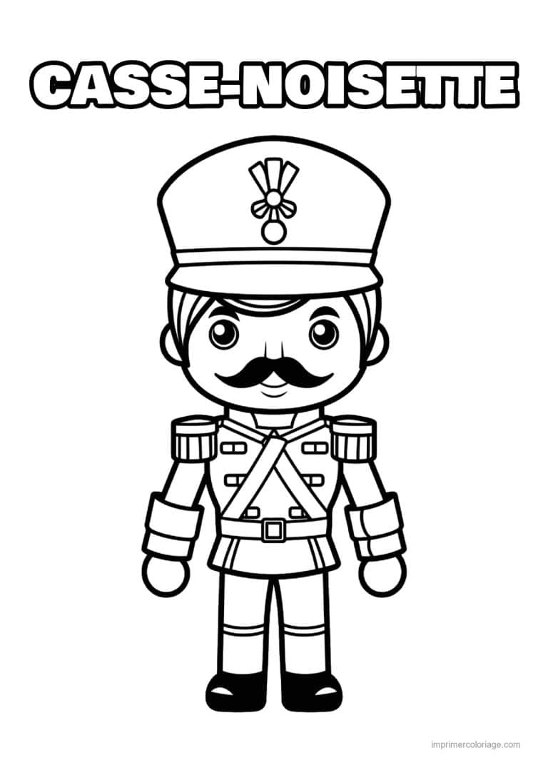 coloriage casse noisette casquette et moustache noire - dessin gratuit &agrave; imprimer