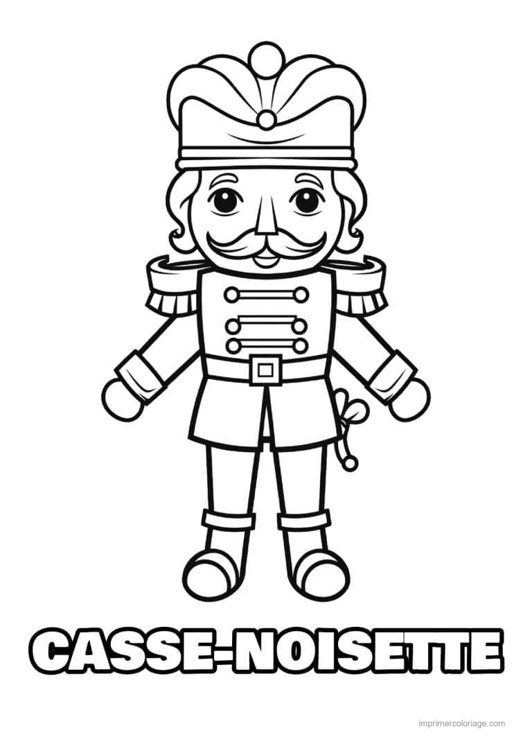coloriage casse noisette couronne et bras ouverts - dessin gratuit &agrave; imprimer