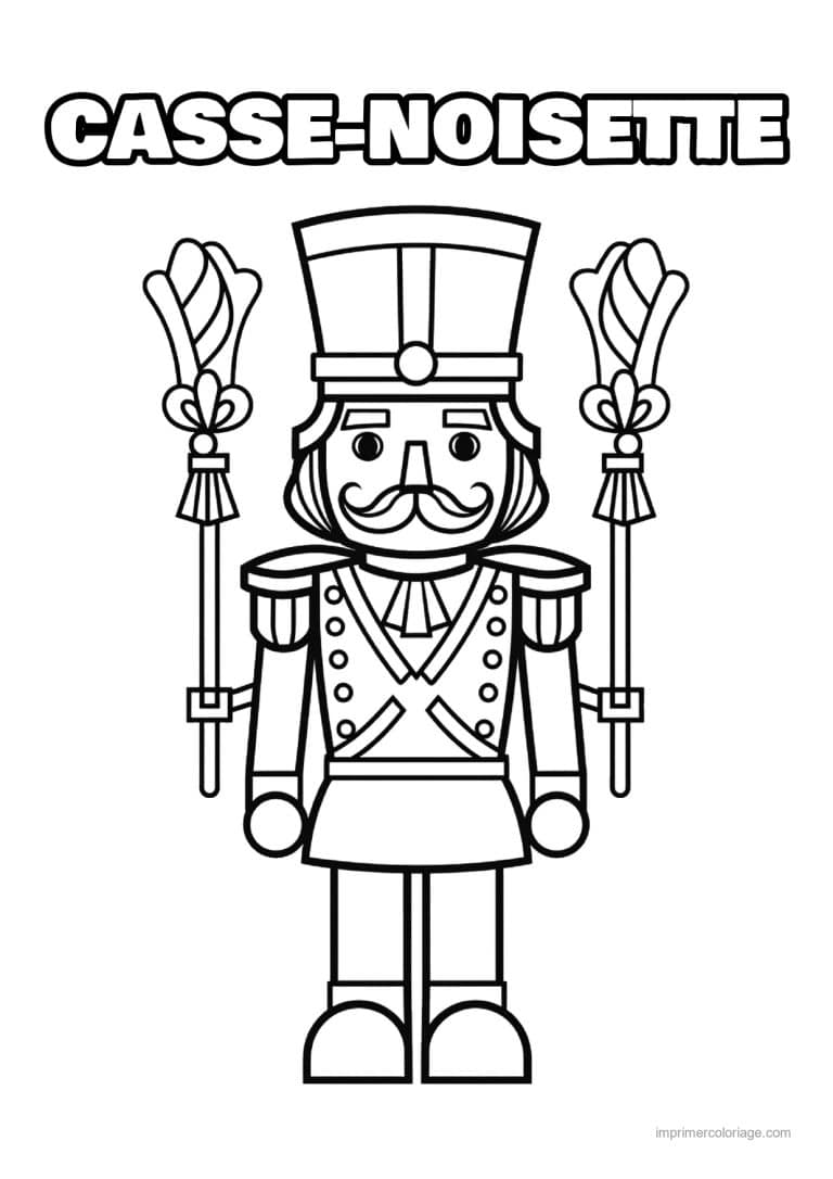 coloriage casse noisette entre deux sceptres - dessin gratuit &agrave; imprimer