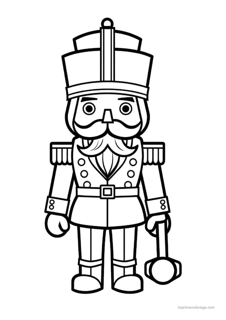coloriage casse noisette tenant un marteau - dessin gratuit &agrave; imprimer