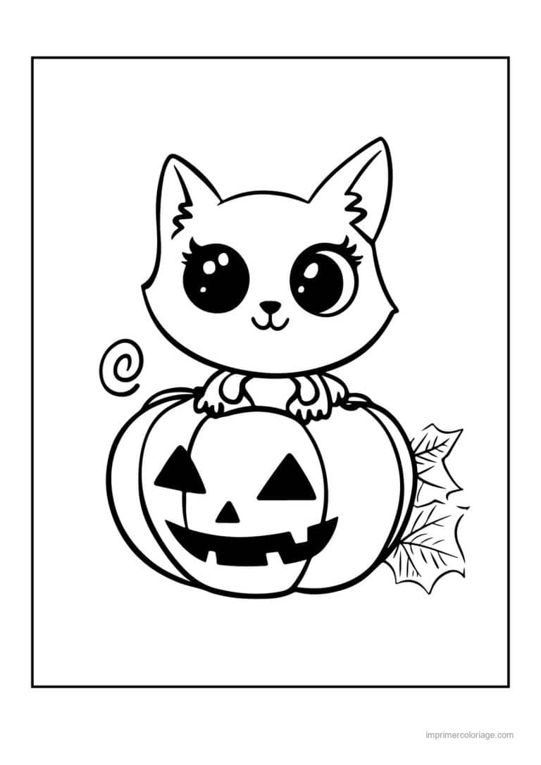 coloriage chat halloween 03 - dessin gratuit &agrave; imprimer