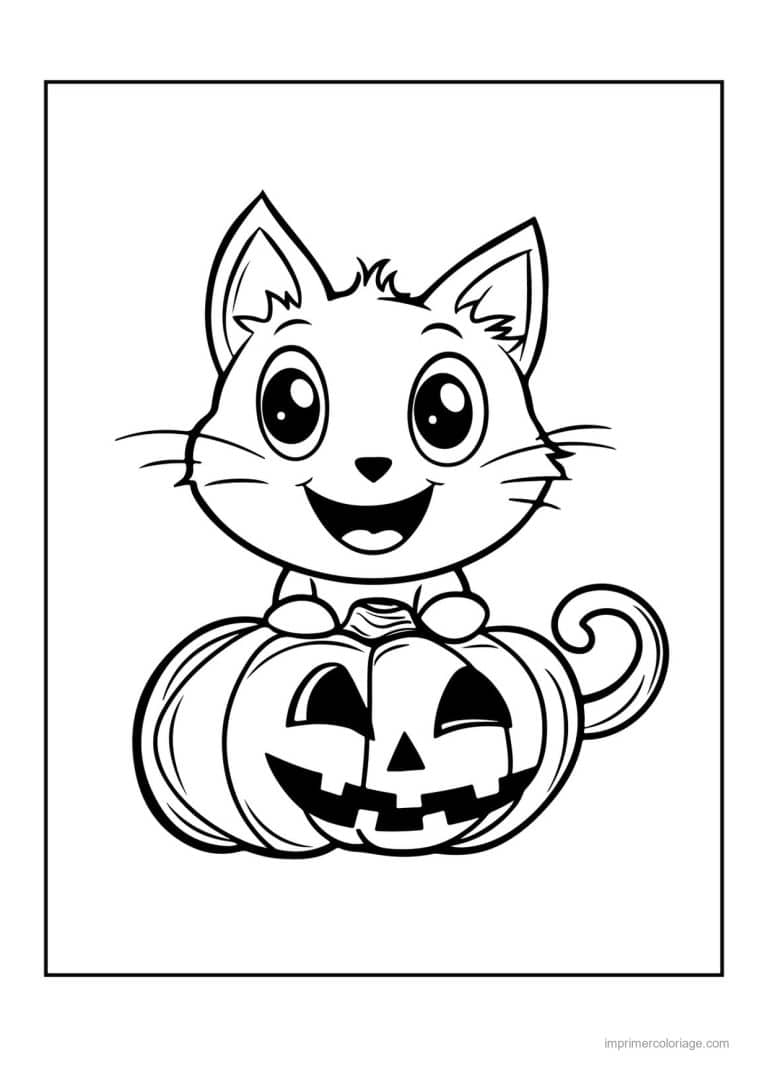 coloriage chat halloween 10 - dessin gratuit &agrave; imprimer