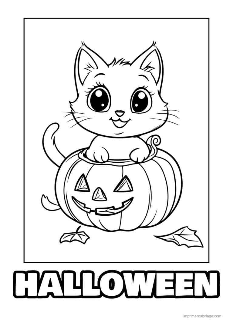 coloriage chat halloween 11 - dessin gratuit &agrave; imprimer