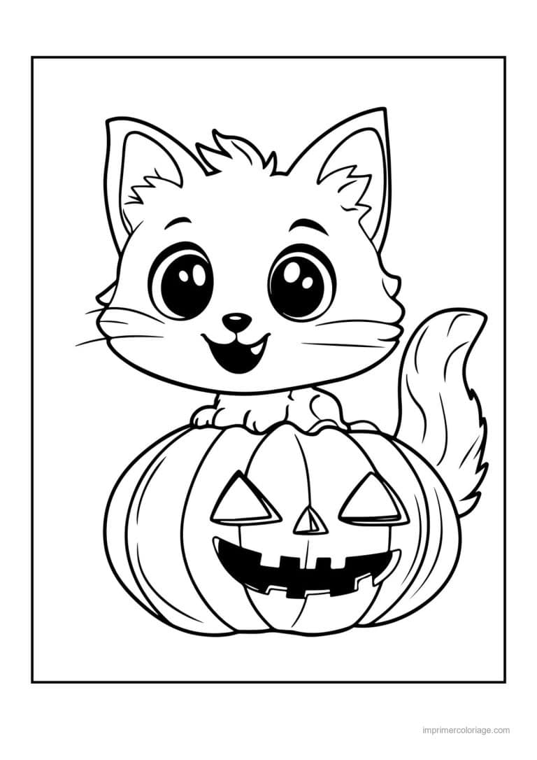 coloriage chat halloween 12 - dessin gratuit &agrave; imprimer