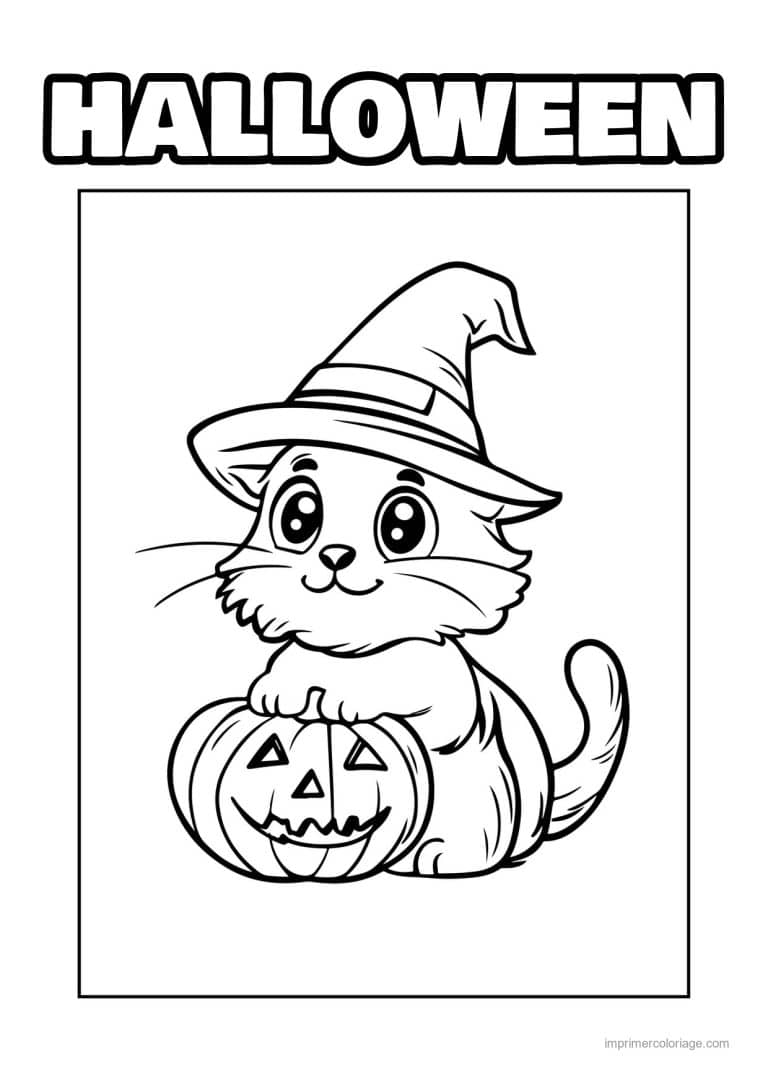 coloriage chat halloween 14 - dessin gratuit &agrave; imprimer