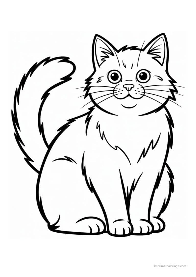 coloriage chat halloween chat assis - dessin gratuit &agrave; imprimer